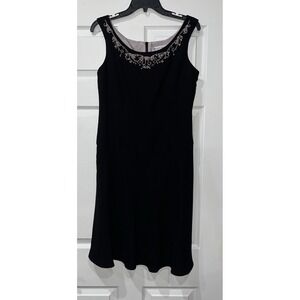 Jessica Howard Black Classic‎ Sleeveless Midi Dress Size Petite 10